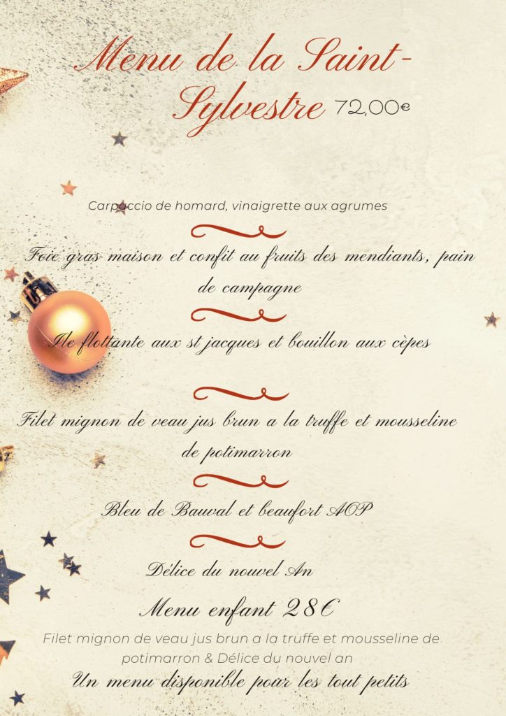 Menu De La Saint Sylvestre L ALPIN